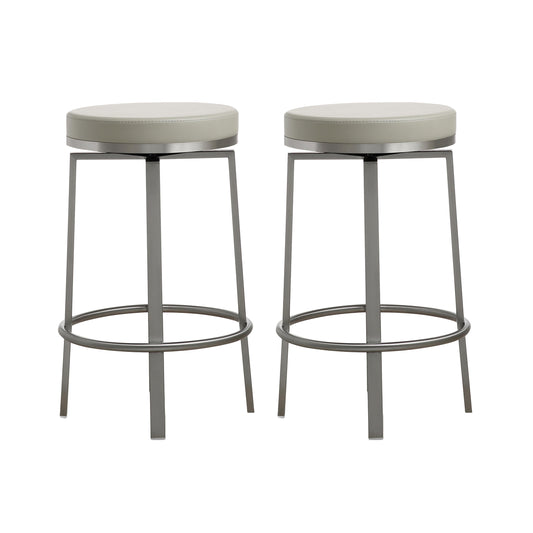 Pratt Performance Vegan Leather Swivel Counter Stool Set Of 2 by TOV K3677