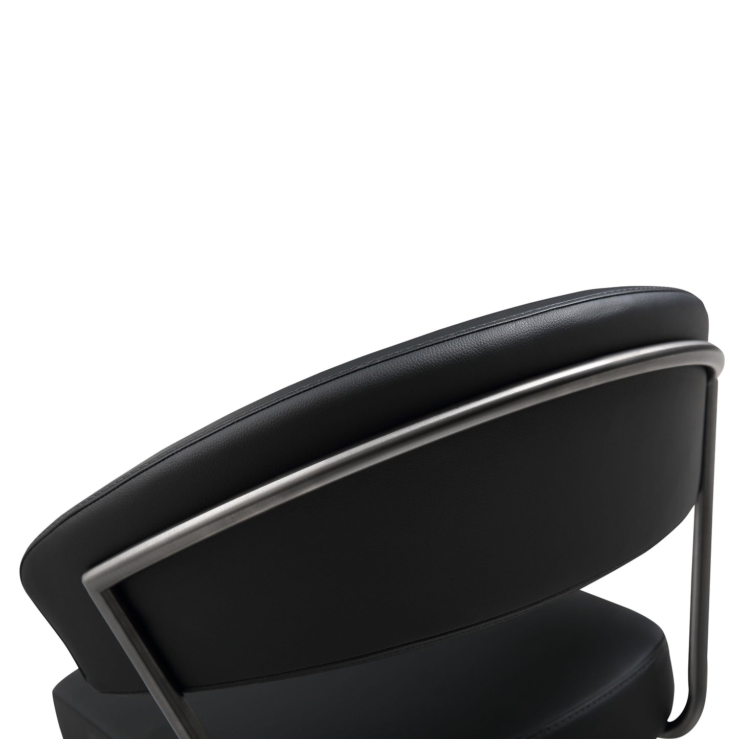 Cosmo Black Performance Vegan Leather on Black Steel Barstool Black - ON FINAL SALE by Tov Furniture