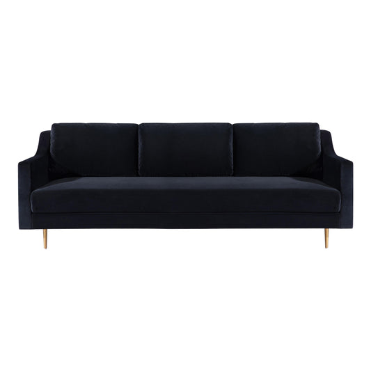 Milan 90 5 Black Velvet Sofa by TOV L4112