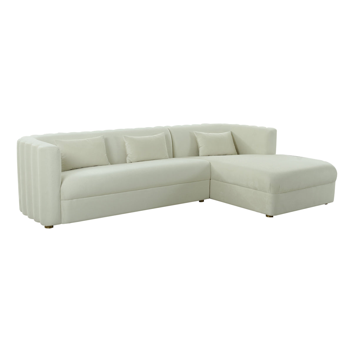 Callie Cream Performance Velvet Sectional - RAF by TOV Furniture – photo 1 of 6