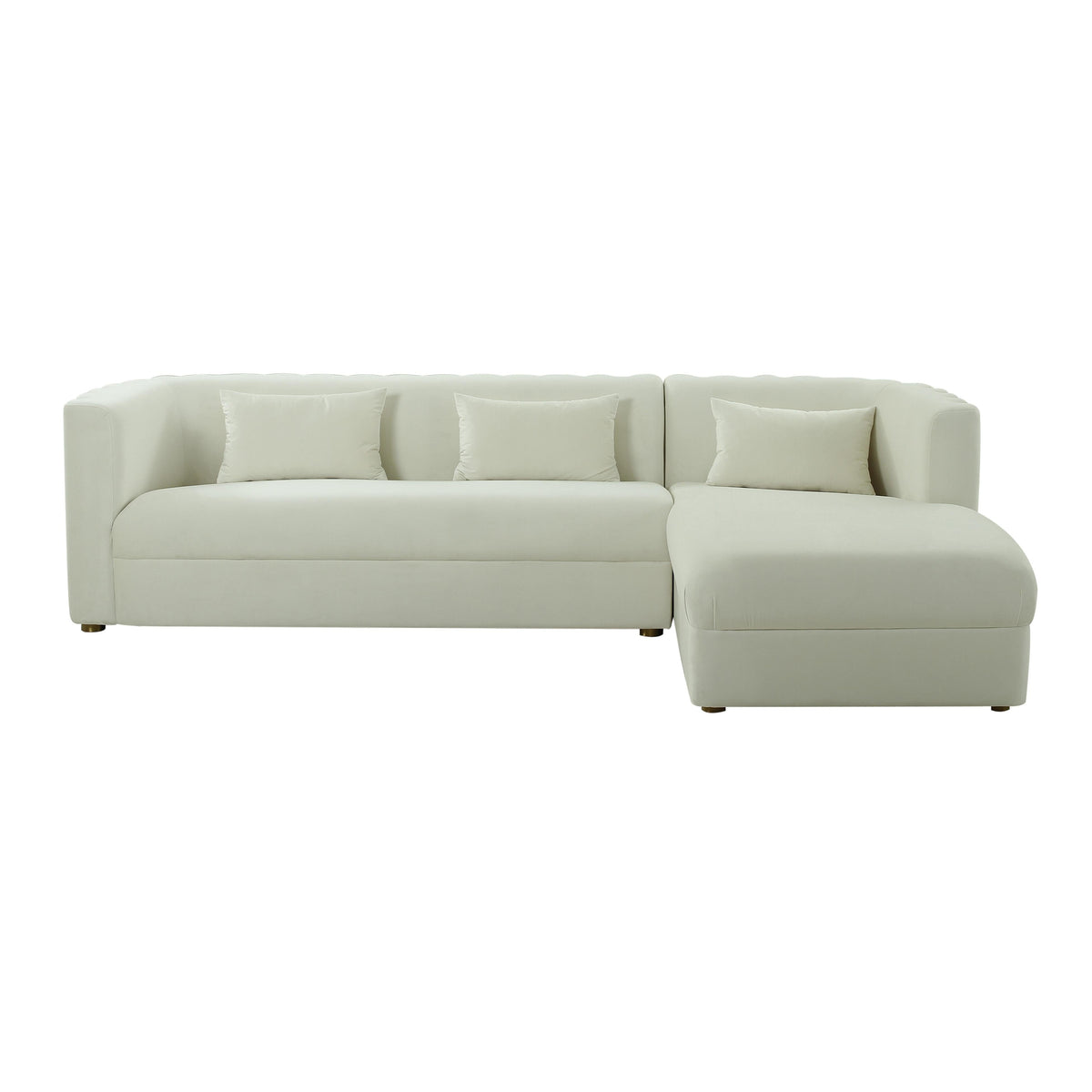 Callie Cream Performance Velvet Sectional - RAF by TOV Furniture – photo 3 of 6