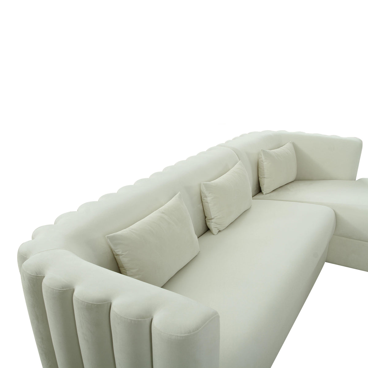 Callie Cream Performance Velvet Sectional - RAF by TOV Furniture – photo 5 of 6