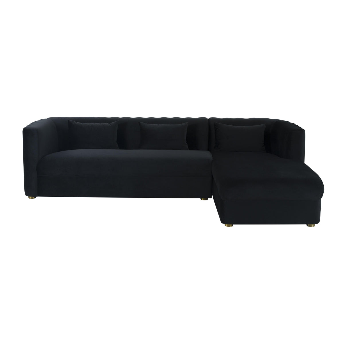 Callie Black Performance Velvet Sectional - RAF by TOV Furniture – photo 3 of 6