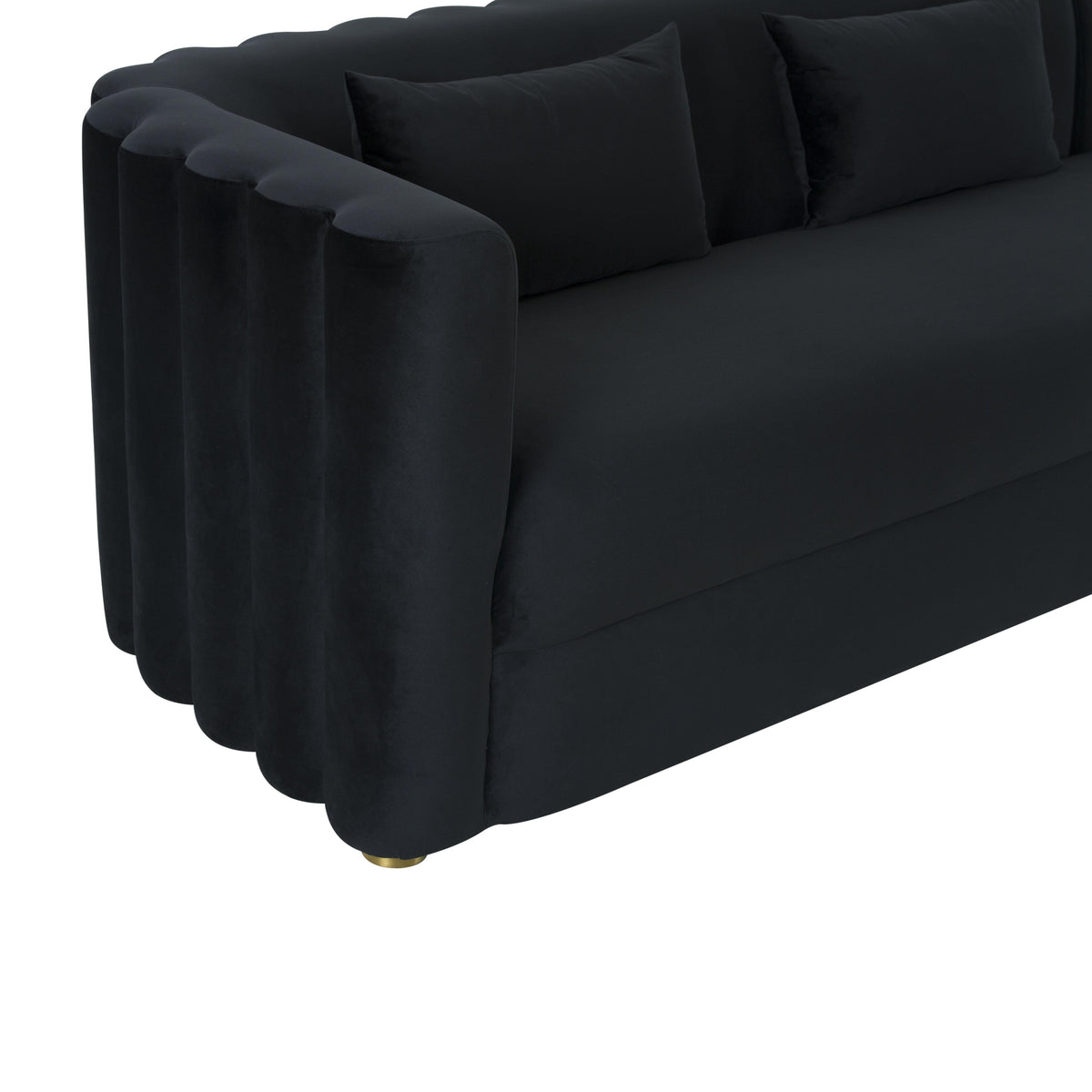Callie Black Performance Velvet Sectional - RAF by TOV Furniture – photo 5 of 6