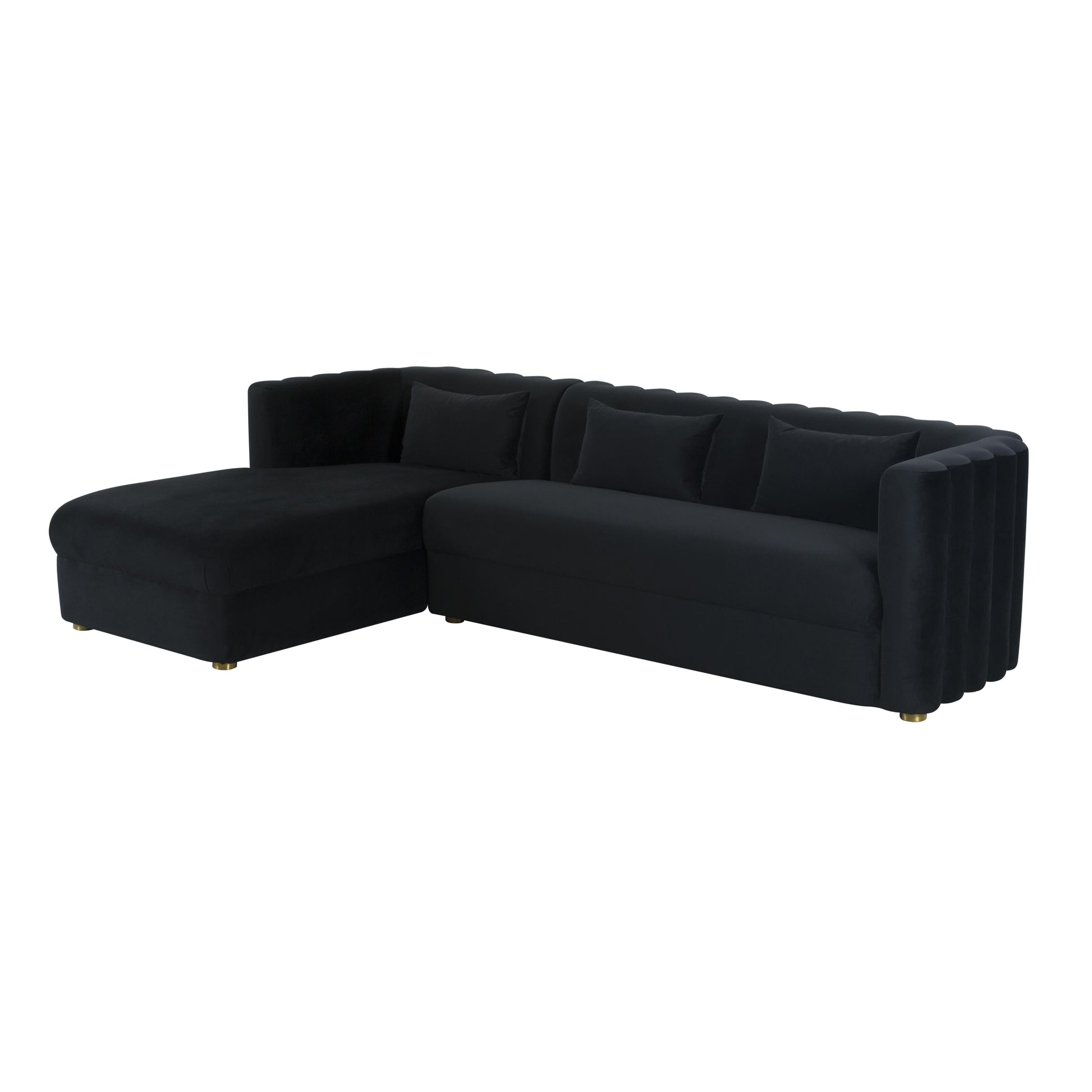 Callie 2 Piece Velvet L Shaped Sectional by TOV L44165 L44167