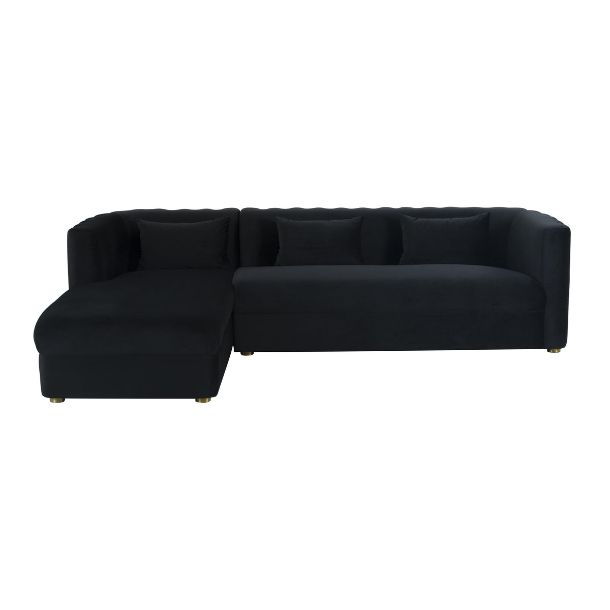Callie Black Performance Velvet Sectional - LAF by TOV Furniture – photo 4 of 7