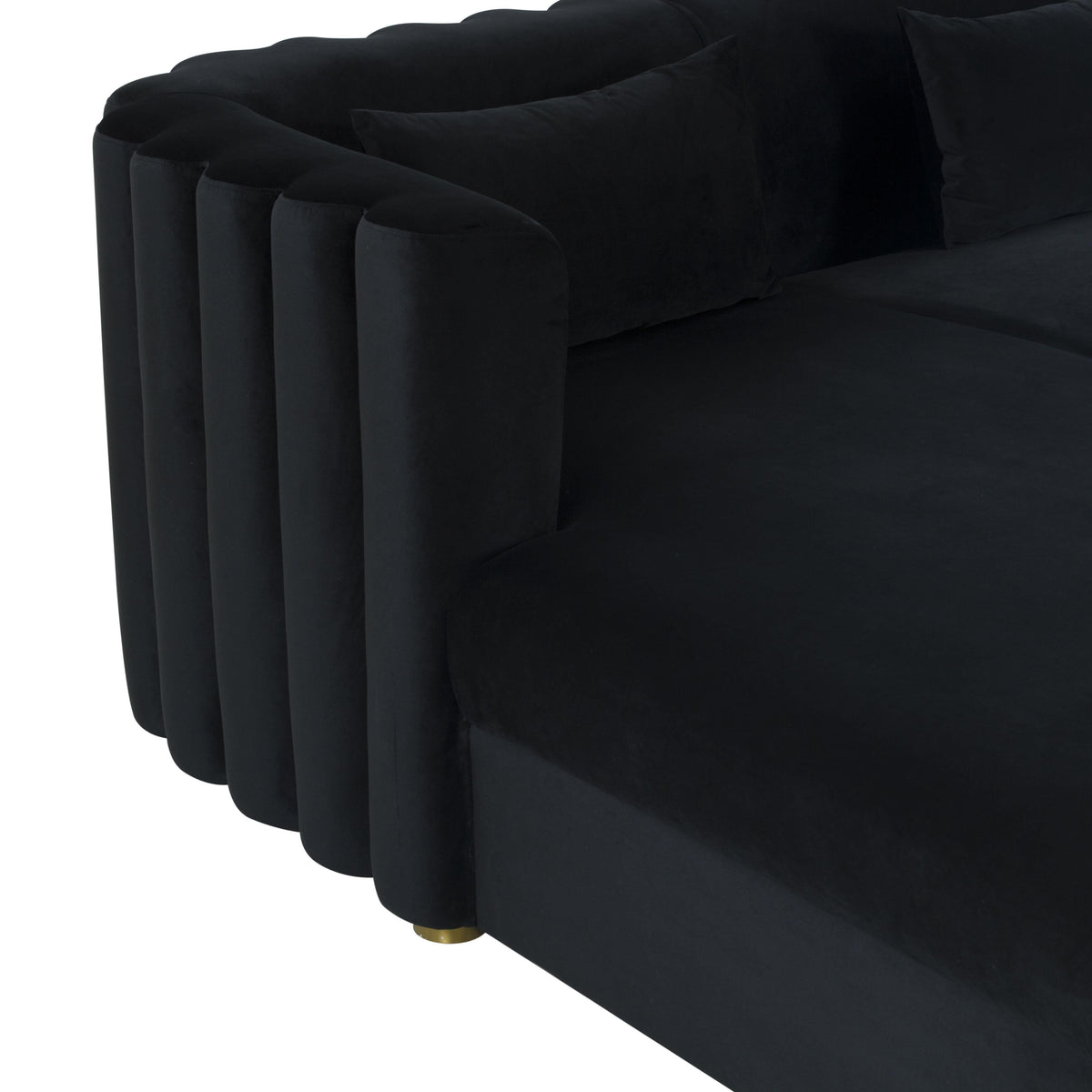 Callie Black Performance Velvet Sectional - LAF by TOV Furniture – photo 6 of 7