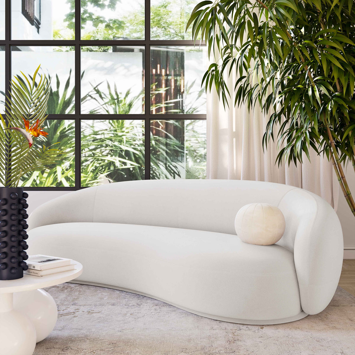 Kendall Cream Performance Velvet Sofa by TOV Furniture – photo 2 of 6