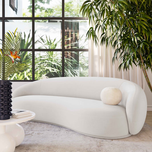 Kendall Cream Performance Velvet Sofa by TOV Furniture – photo 2 of 6