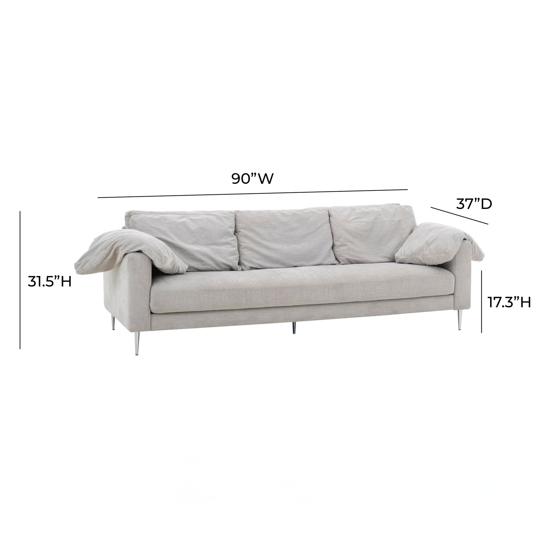 Vari 90 Textured Velvet Lounge Sofa by TOV L54244