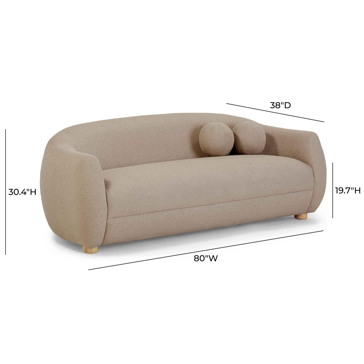 Judy Taupe Contract-Grade Boucle Sofa by TOV Furniture – photo 8 of 9