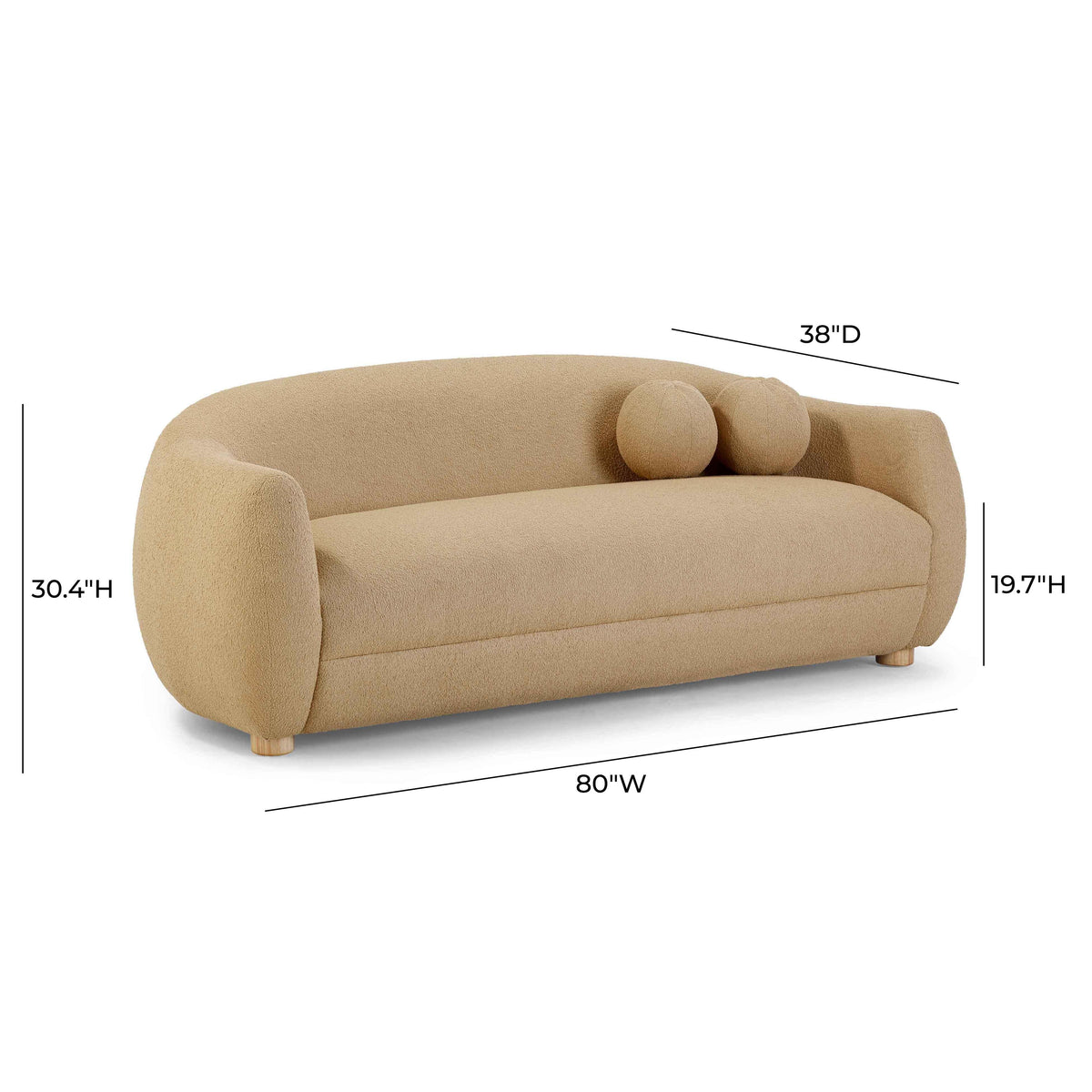 Judy Honey Contract-Grade Boucle Sofa by TOV Furniture – photo 8 of 9