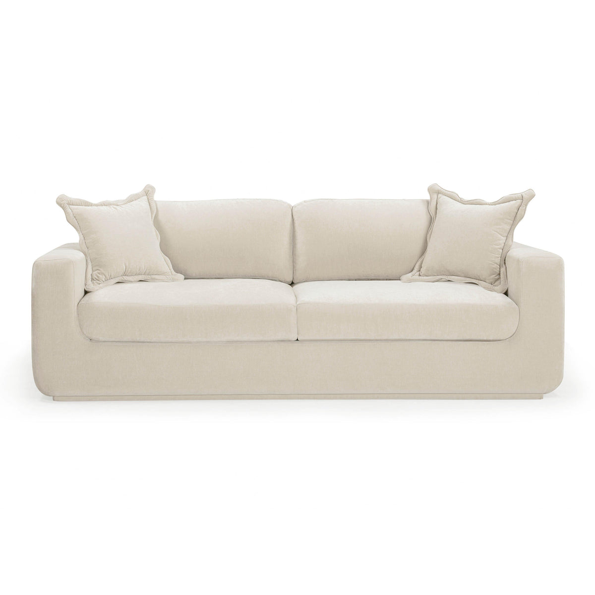 Miri 90.5" Upcycled Contract-Grade Washed Velvet Sofa in Cream by TOV Furniture – photo 3 of 8