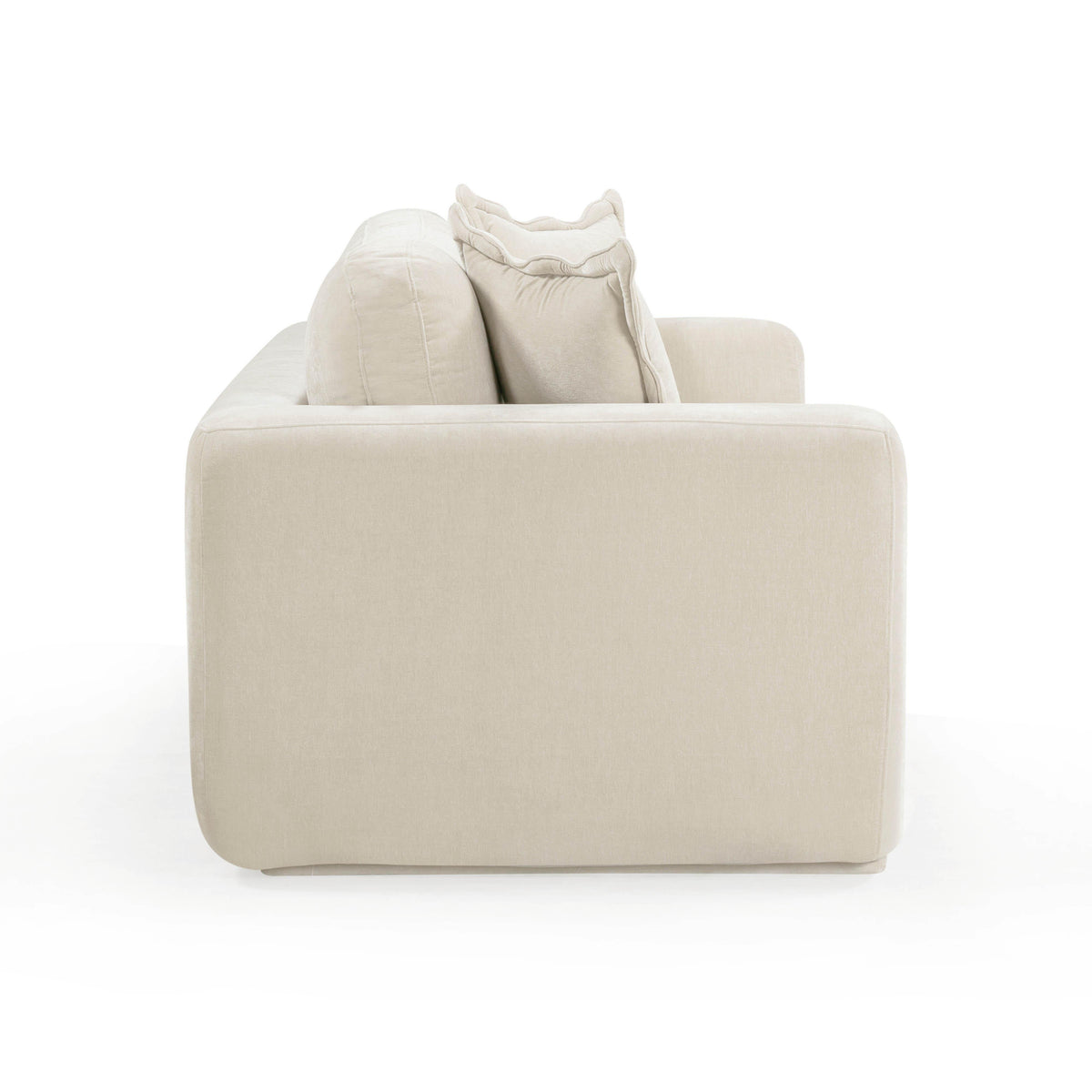 Miri 90.5" Upcycled Contract-Grade Washed Velvet Sofa in Cream by TOV Furniture – photo 4 of 8