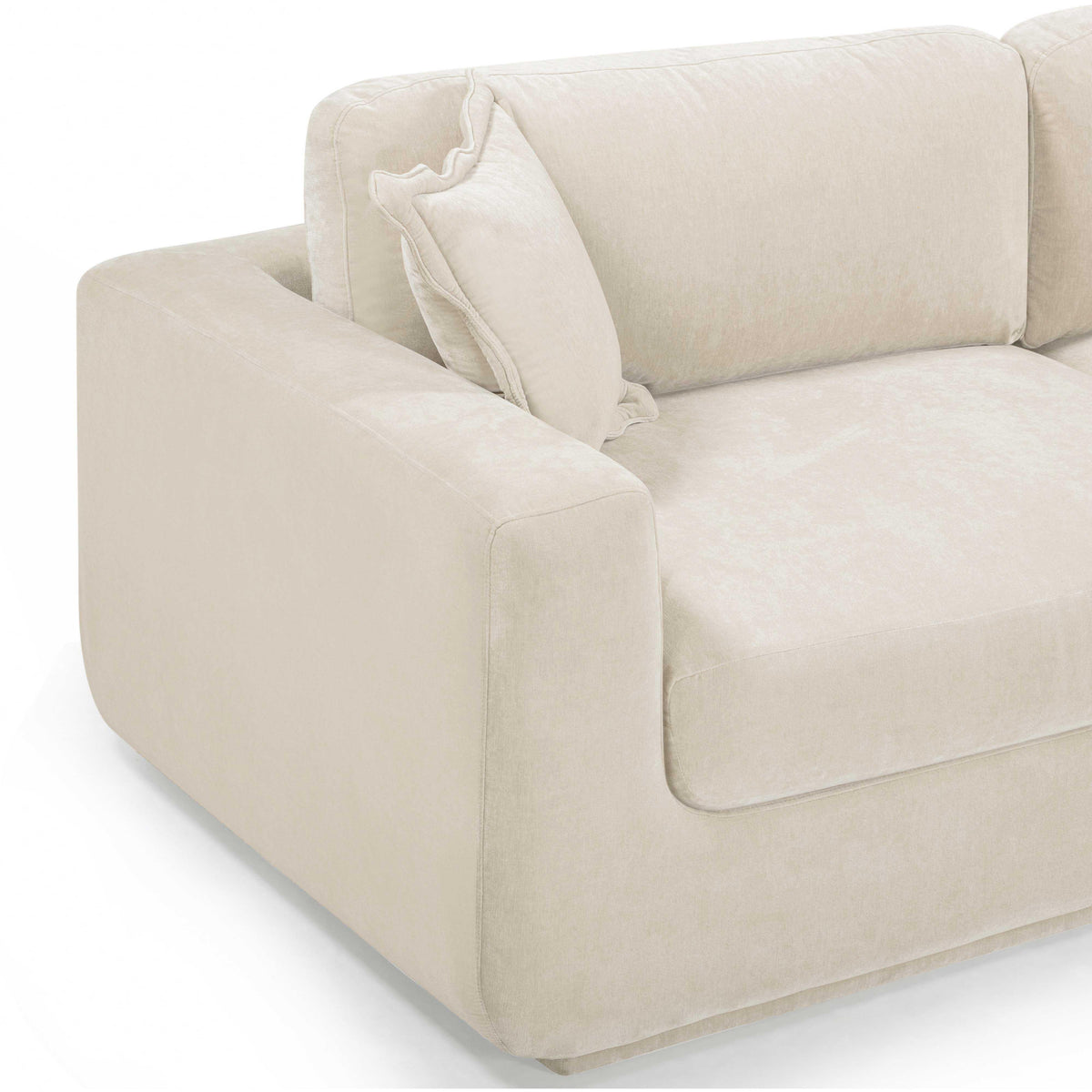 Miri 90.5" Upcycled Contract-Grade Washed Velvet Sofa in Cream by TOV Furniture – photo 6 of 8