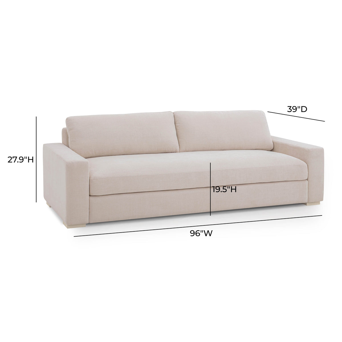 Beckham 96" Cream Performance Chenille Sofa by TOV Furniture – photo 7 of 7