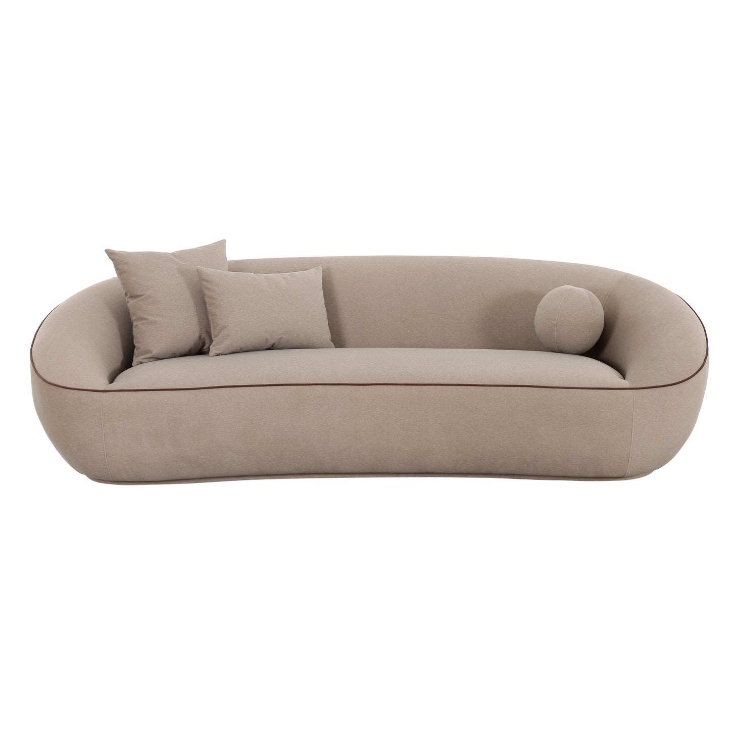 Jenny 98.5" Taupe Performance Faux Mohair Sofa Taupe by Tov Furniture