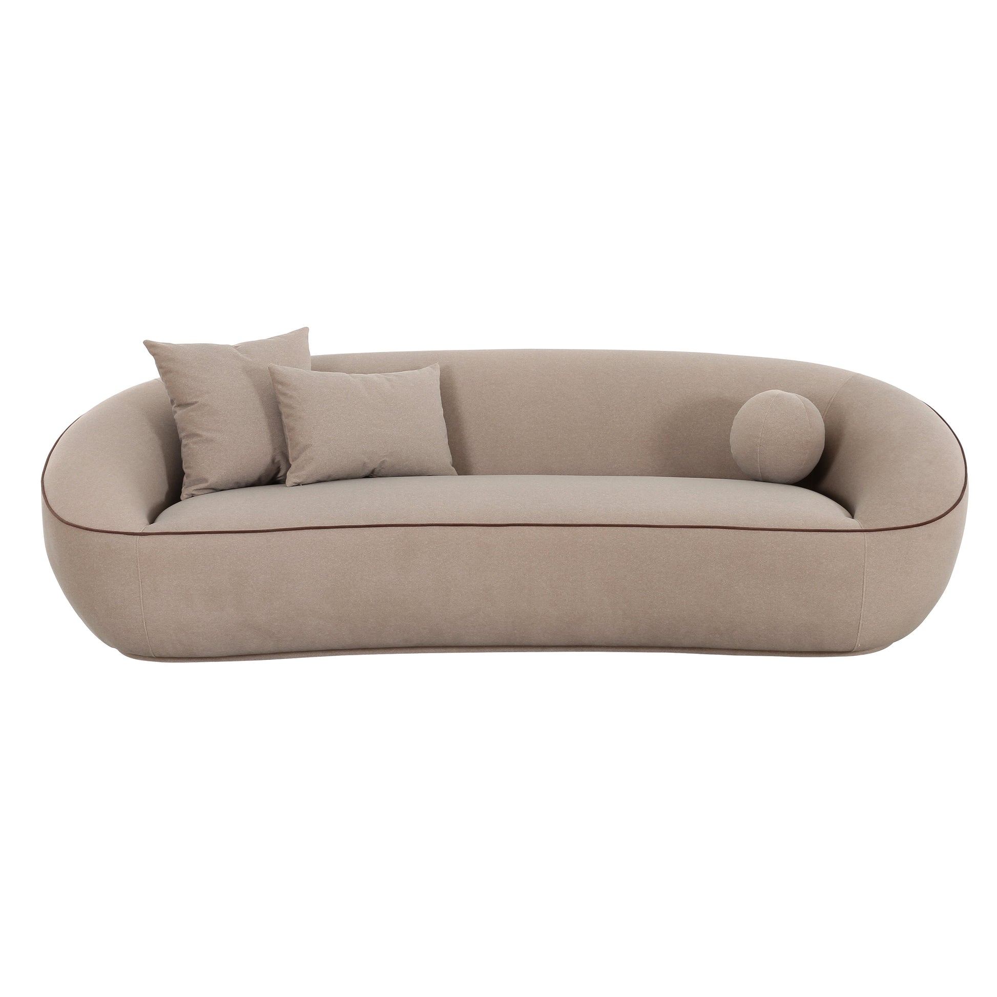 Jenny 98.5" Taupe Performance Faux Mohair Sofa Taupe by Tov Furniture