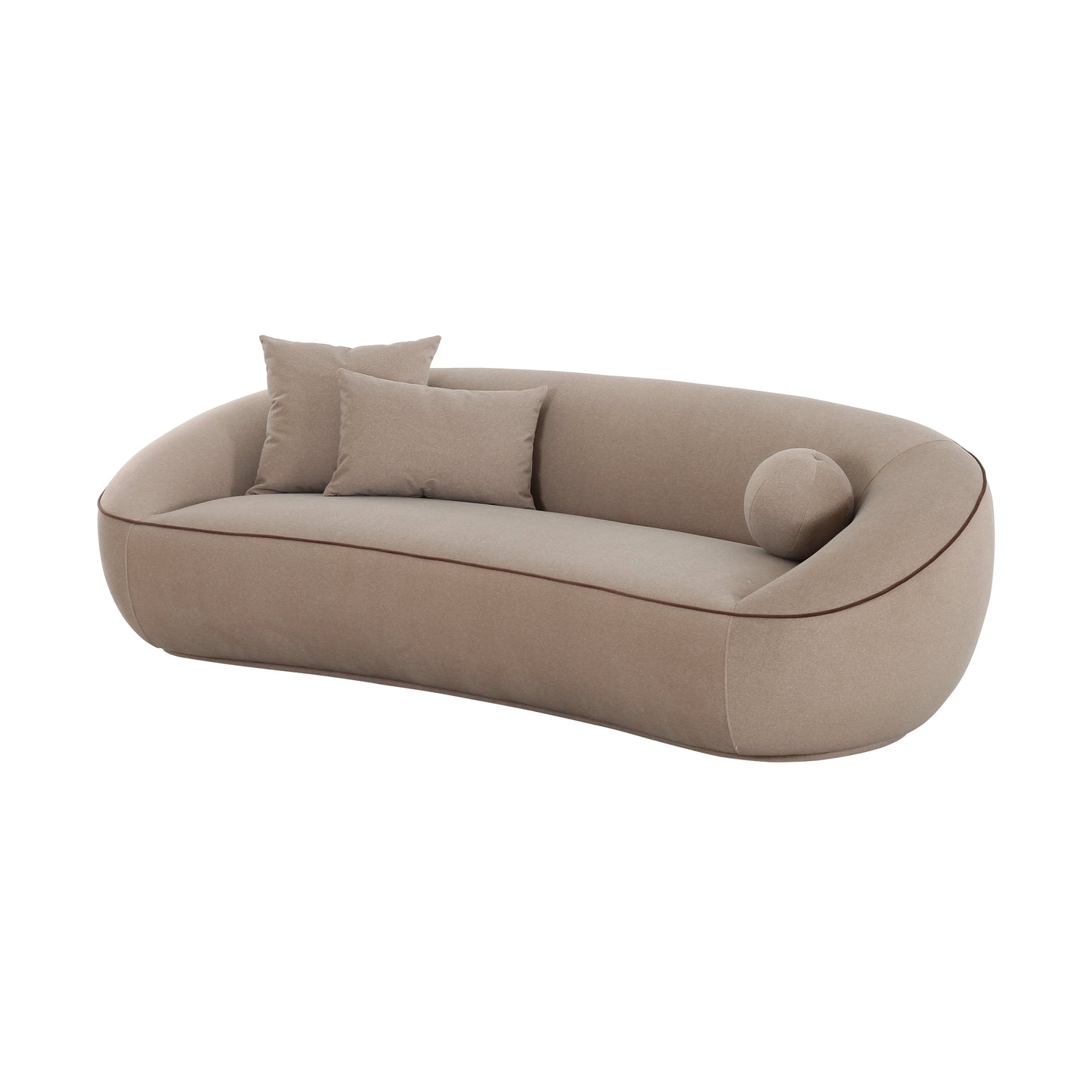 Jenny 98.5" Taupe Performance Faux Mohair Sofa Taupe by Tov Furniture