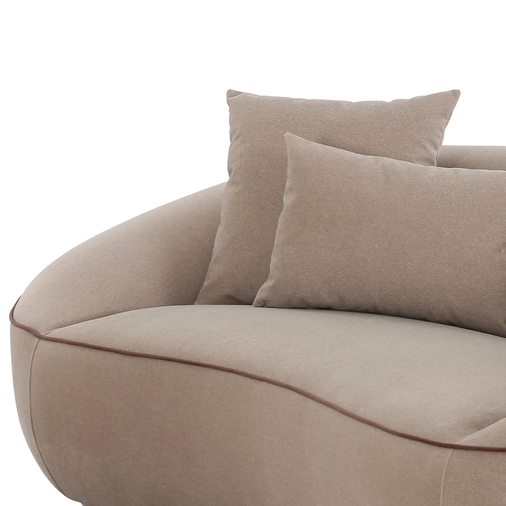 Jenny 78" Taupe Performance Faux Mohair Loveseat Taupe by Tov Furniture