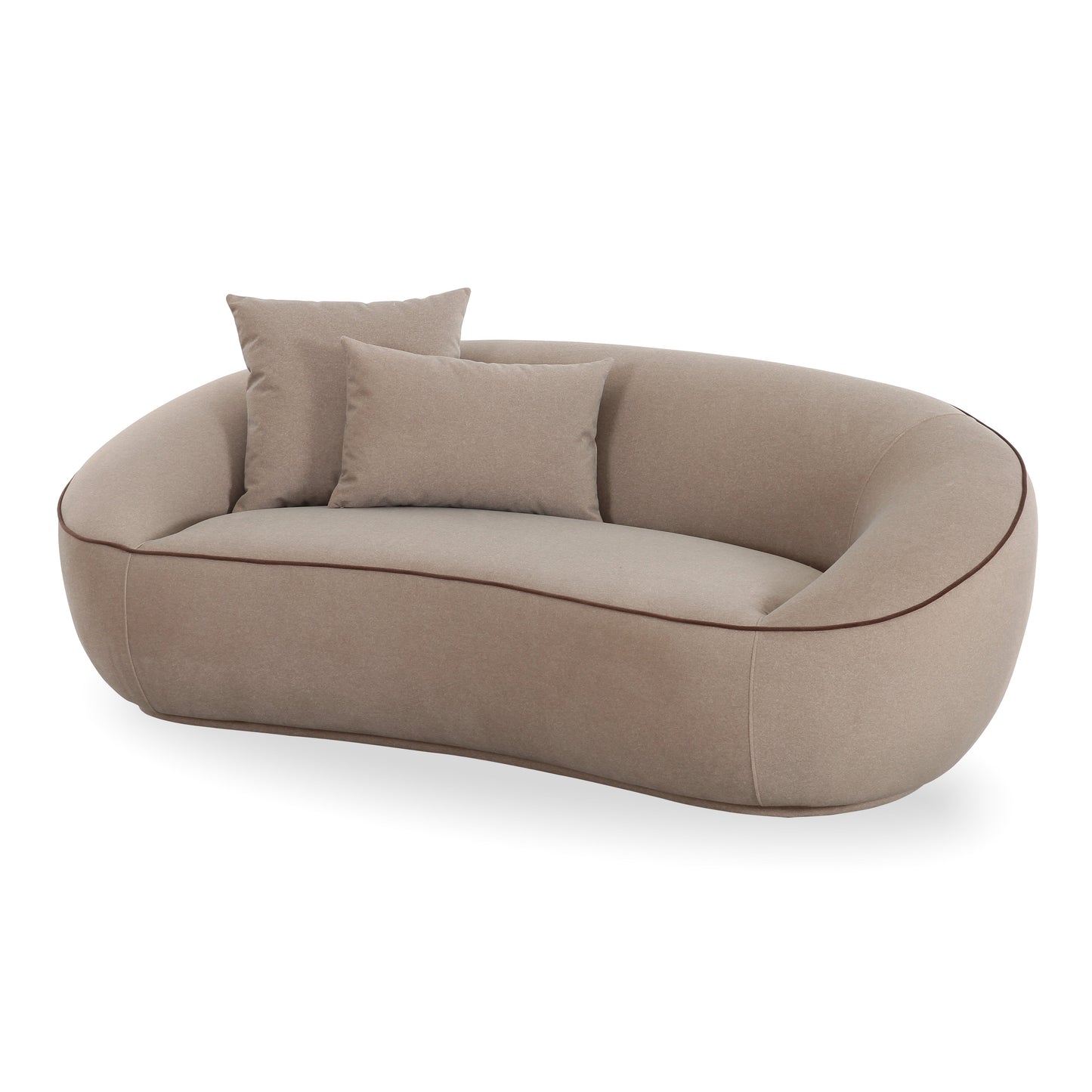 Jenny 78" Taupe Performance Faux Mohair Loveseat Taupe by Tov Furniture