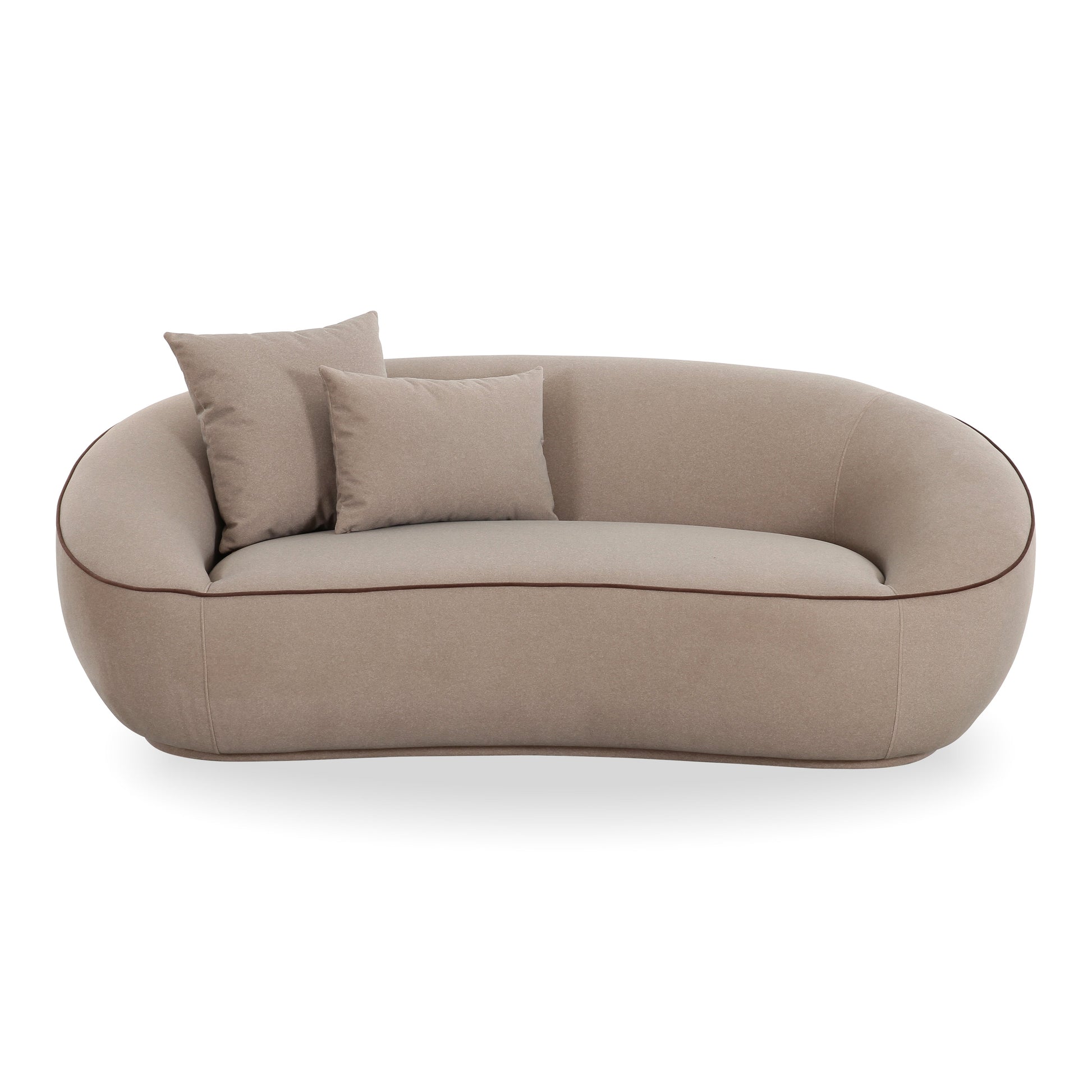 Jenny 78" Taupe Performance Faux Mohair Loveseat Taupe by Tov Furniture