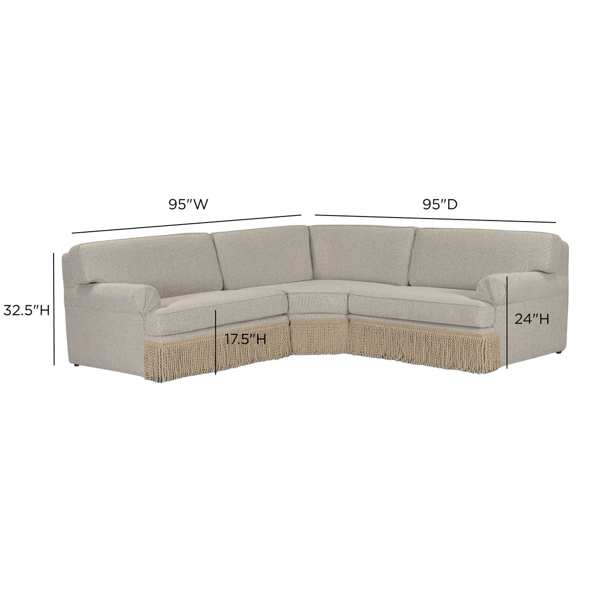 Yvette 3-Piece Warm Grey Performance Boucle L-Sectional by TOV Furniture – photo 7 of 7