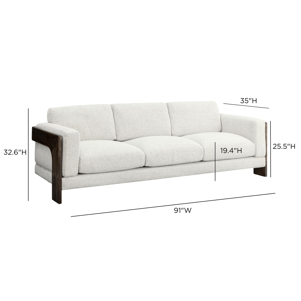 Elyn 91" Cream Contract-Grade Boucle Sofa by TOV Furniture – photo 7 of 7