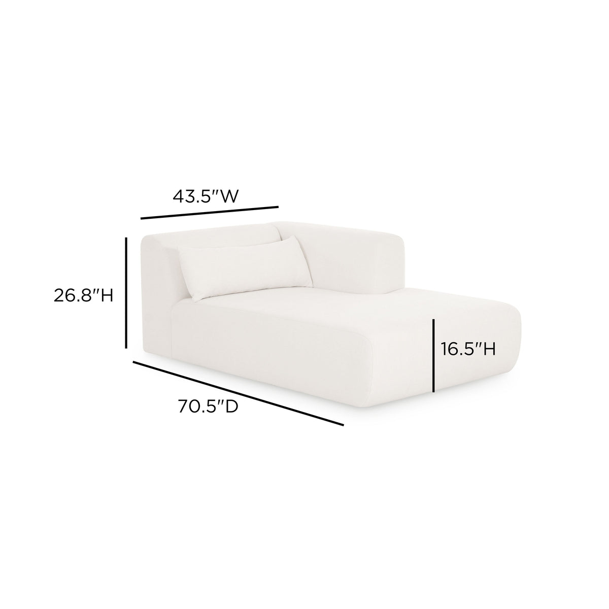 Tarra Cream Performance Chenille Modular RAF Chaise by TOV Furniture – photo 6 of 6