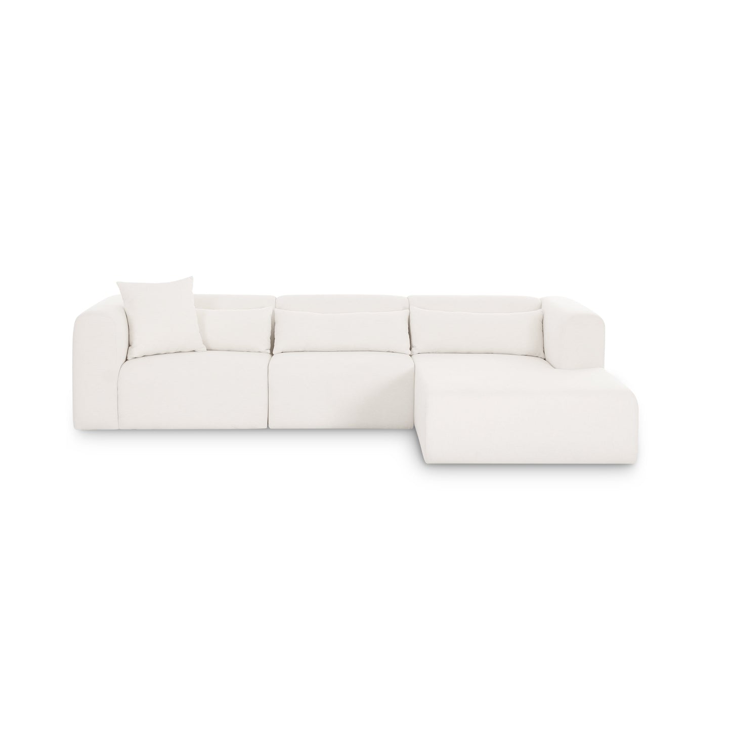 Tarra 3-Piece Cream Performance Chenille Modular Sectional Cream by Tov Furniture