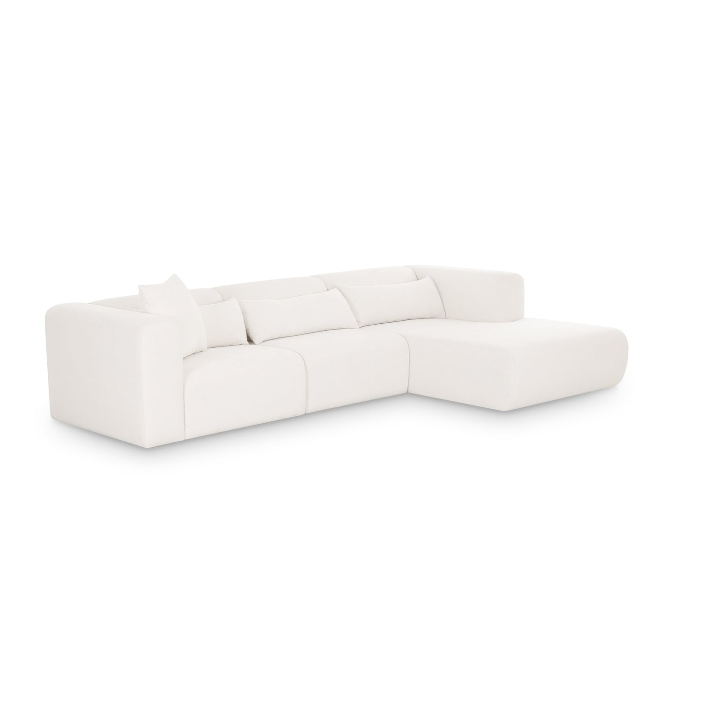 Tarra 3-Piece Cream Performance Chenille Modular Sectional Cream by Tov Furniture