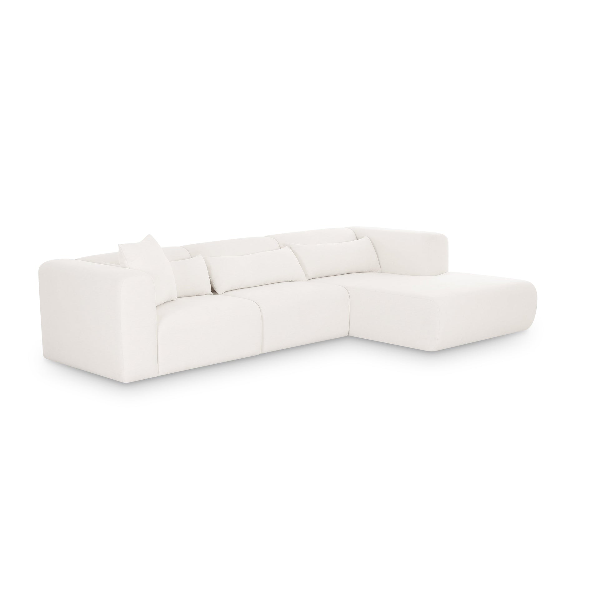 Tarra 3-Piece Cream Performance Chenille Modular Sectional Cream by Tov Furniture