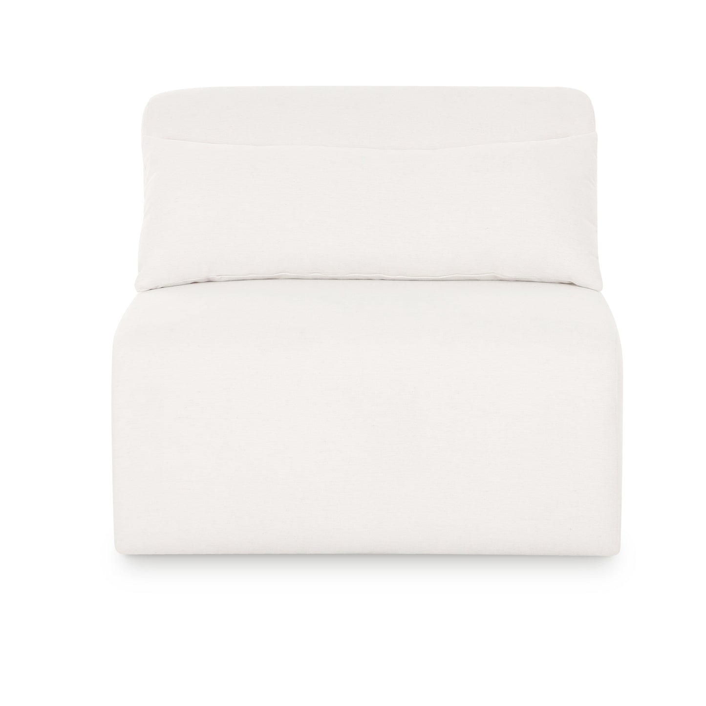 Tarra Cream Performance Chenille Modular Armless Chair Cream by Tov Furniture