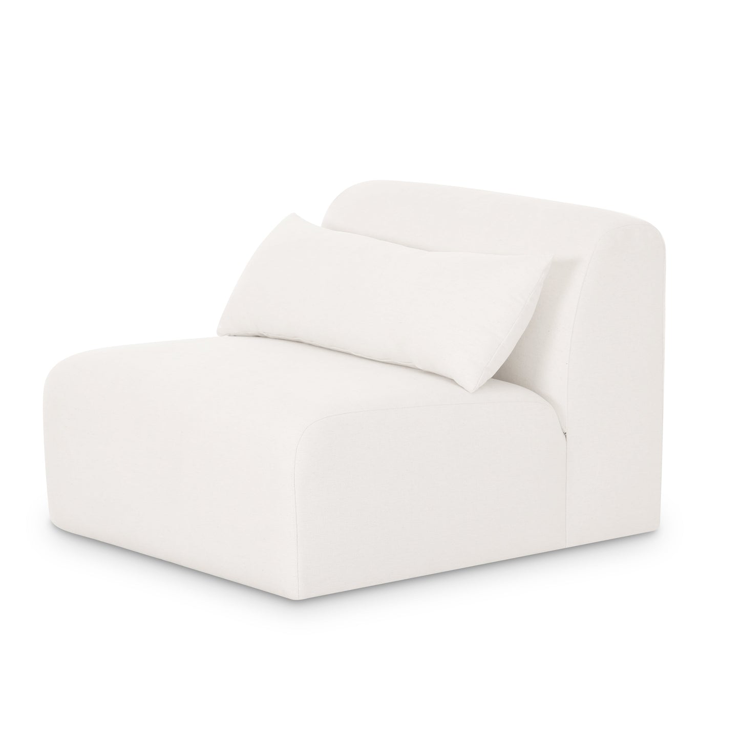 Tarra Cream Performance Chenille Modular Armless Chair Cream by Tov Furniture