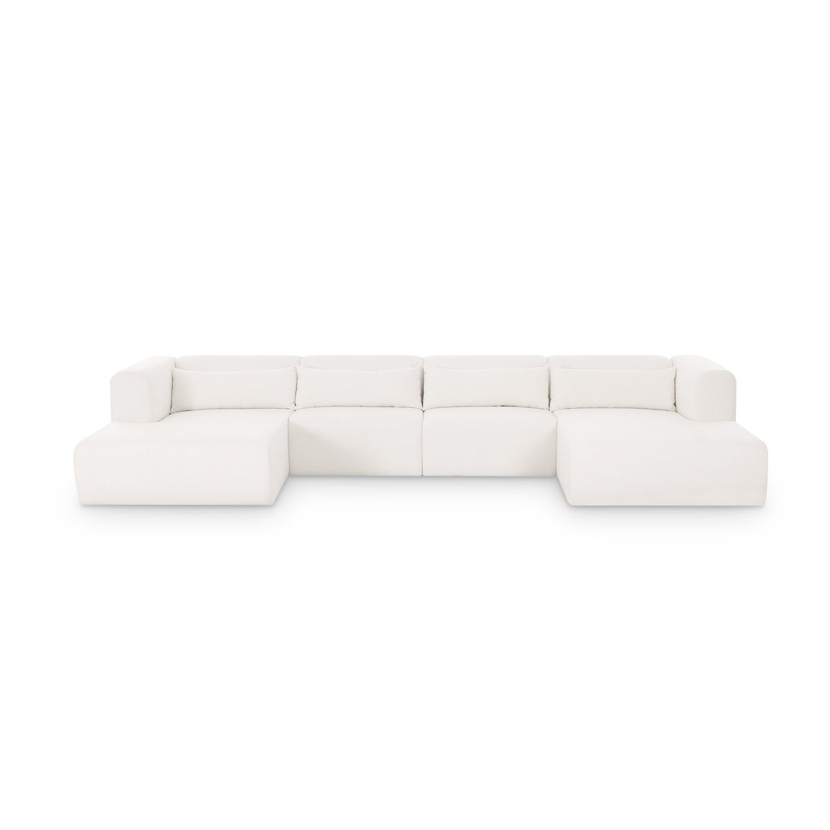 Tarra 4-Piece Cream Performance Chenille Modular U-Sectional by TOV Furniture – photo 1 of 6