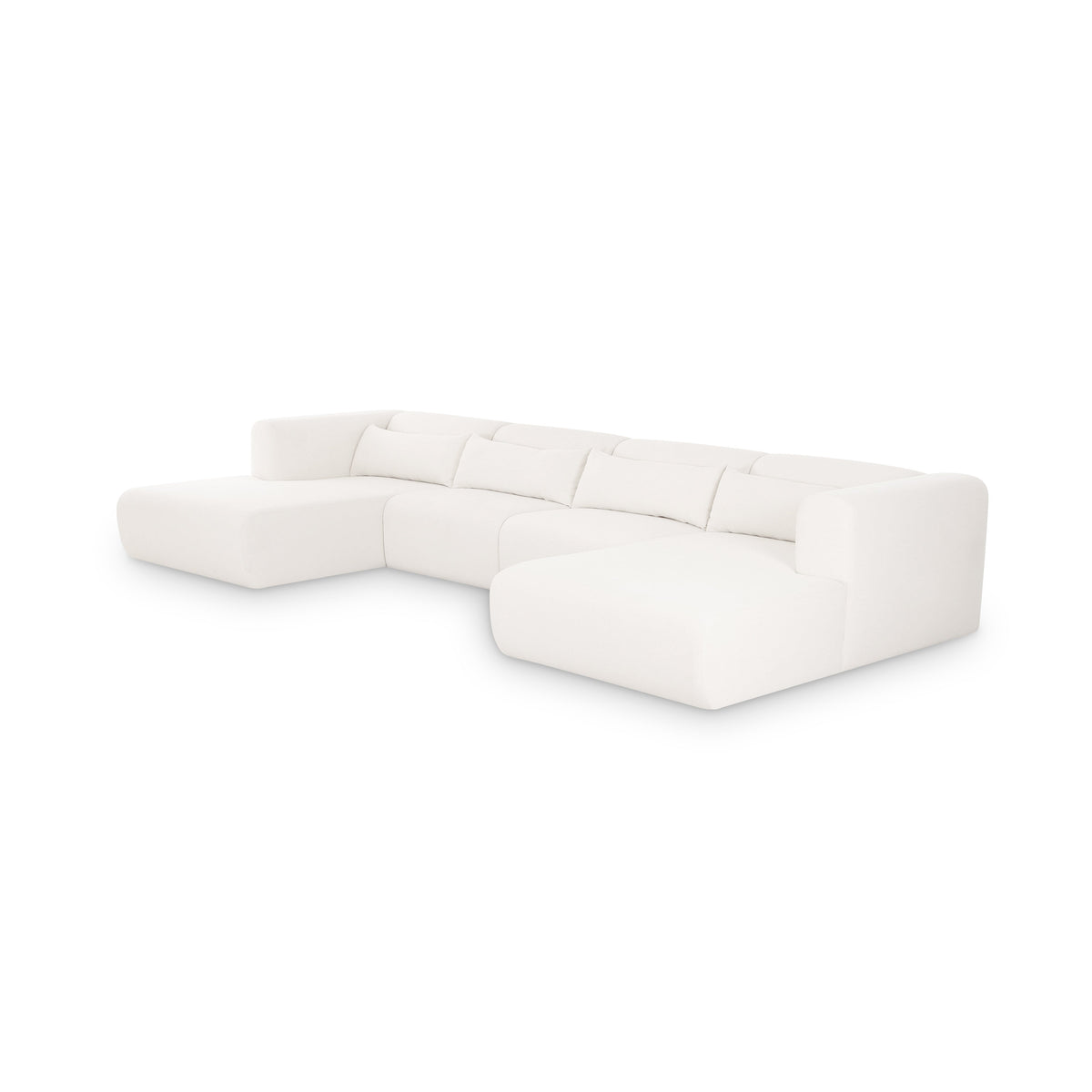 Tarra 4-Piece Cream Performance Chenille Modular U-Sectional by TOV Furniture – photo 3 of 6