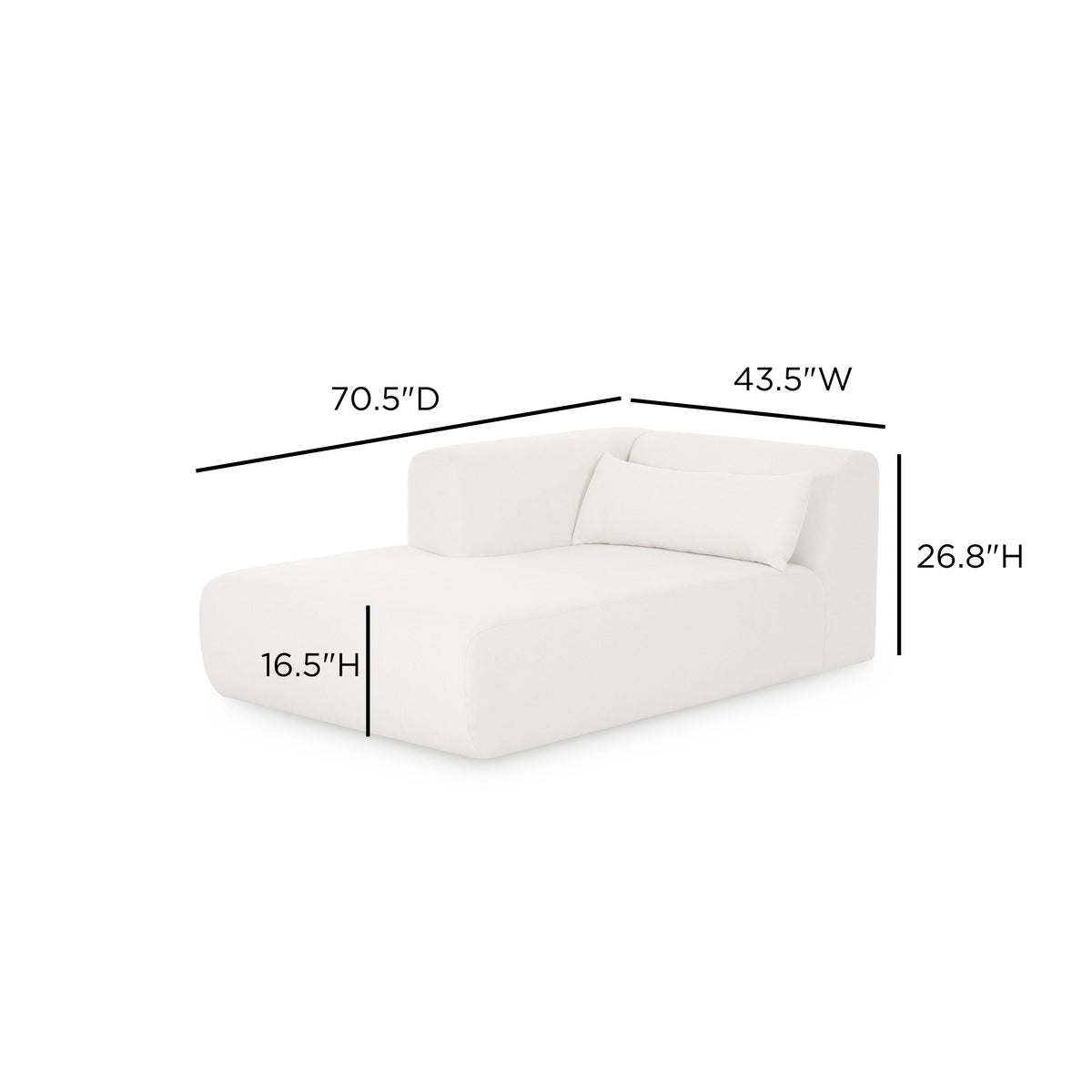 Tarra Cream Performance Chenille Modular LAF Chaise by TOV Furniture – photo 6 of 6