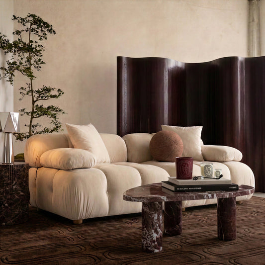 Calliope 79" Cream Performance Velvet Modular Loveseat by TOV Furniture – photo 2 of 6
