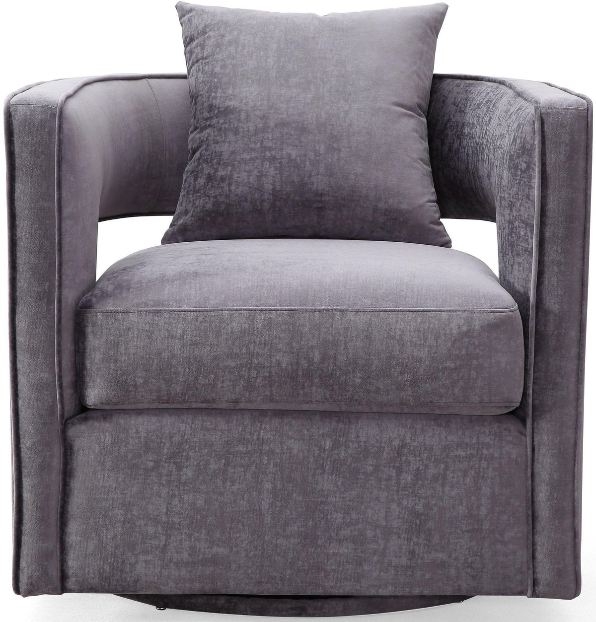 Kennedy Grey Performance Textured Velvet Swivel Chair by TOV Furniture – photo 3 of 9