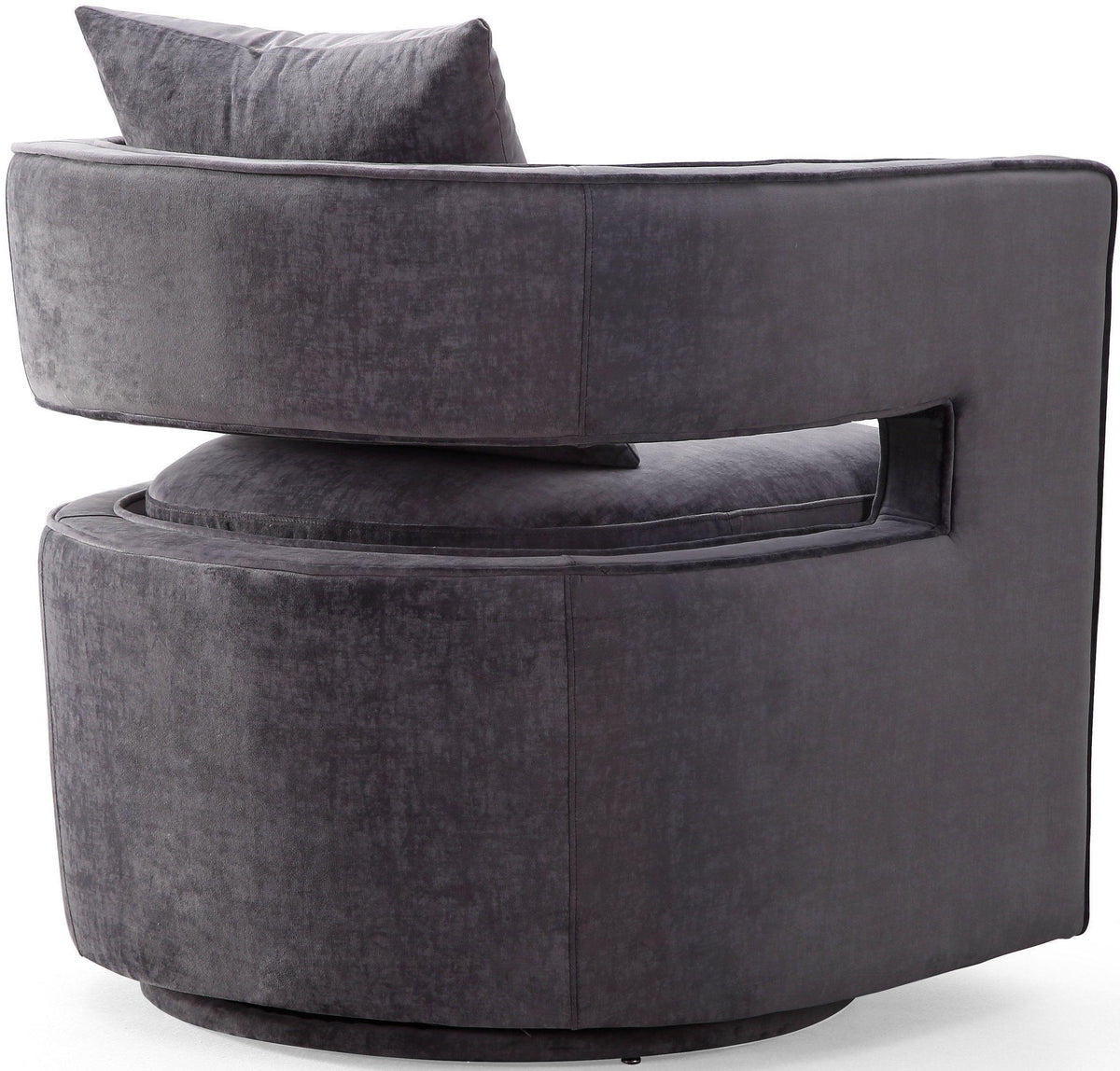 Kennedy Grey Performance Textured Velvet Swivel Chair by TOV Furniture – photo 5 of 9