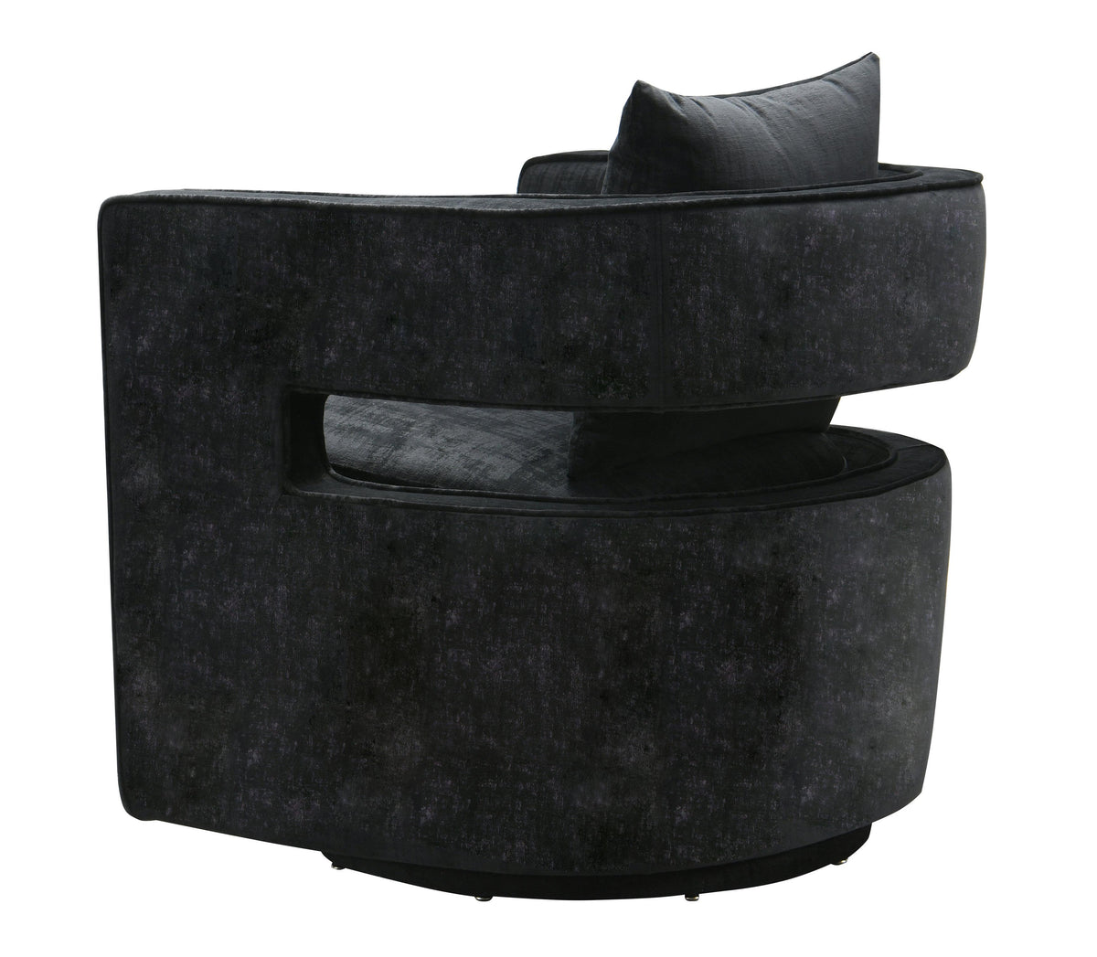 Kennedy Black Performance Velvet Swivel Chair by TOV Furniture – photo 4 of 8