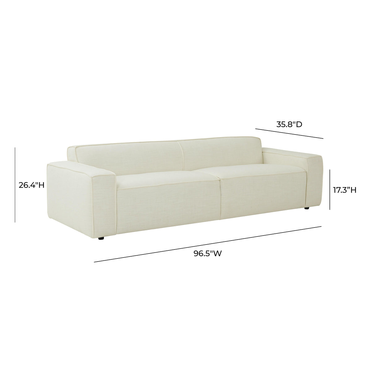 Olafur 96.5" Performance Sofa in Cream by TOV Furniture – photo 6 of 6