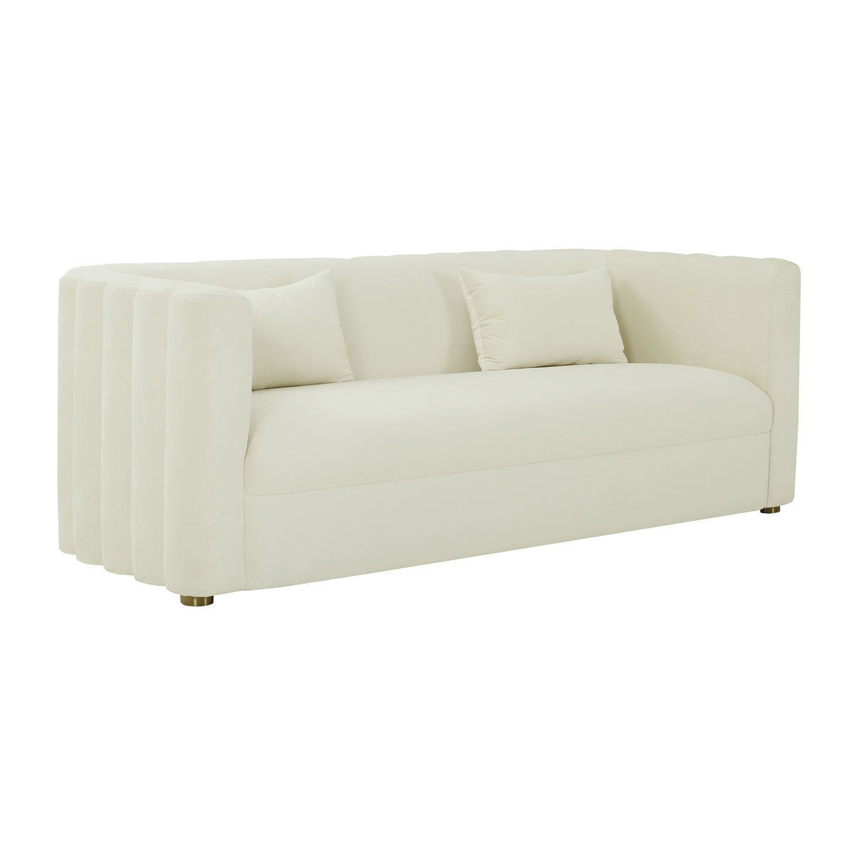 Callie Cream Performance Velvet Sofa by TOV Furniture – photo 1 of 6
