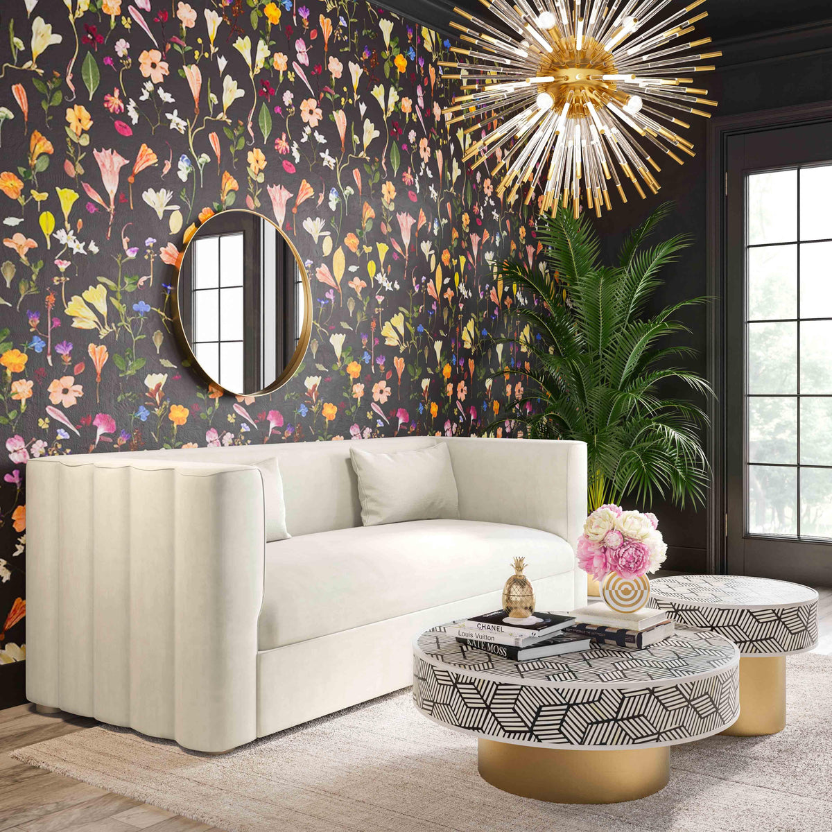 Callie Cream Performance Velvet Sofa by TOV Furniture – photo 2 of 6