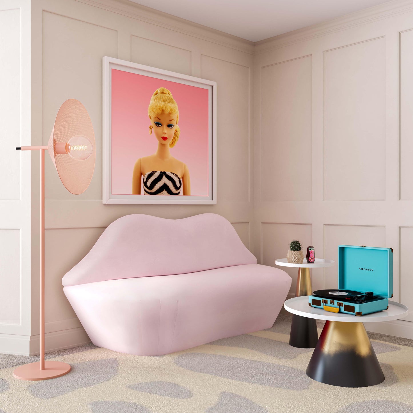 Lips 68 Velvet Settee by TOV L68340