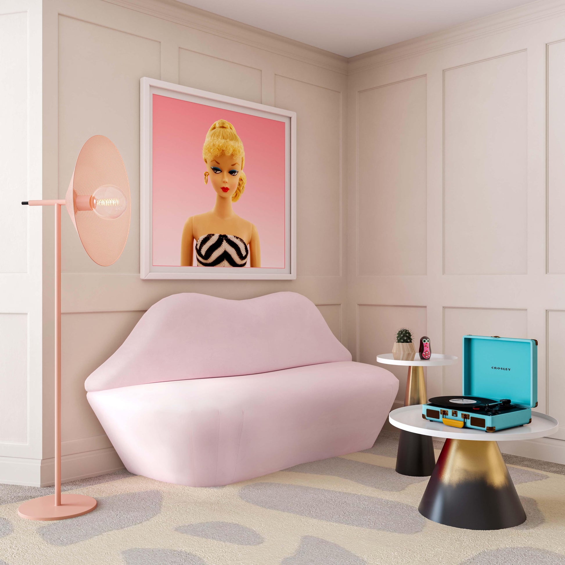 Lips 68 Velvet Settee by TOV L68340