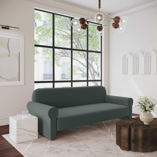 Keelee 84" Performance Velvet Sofa in Grey by TOV Furniture – photo 2 of 6