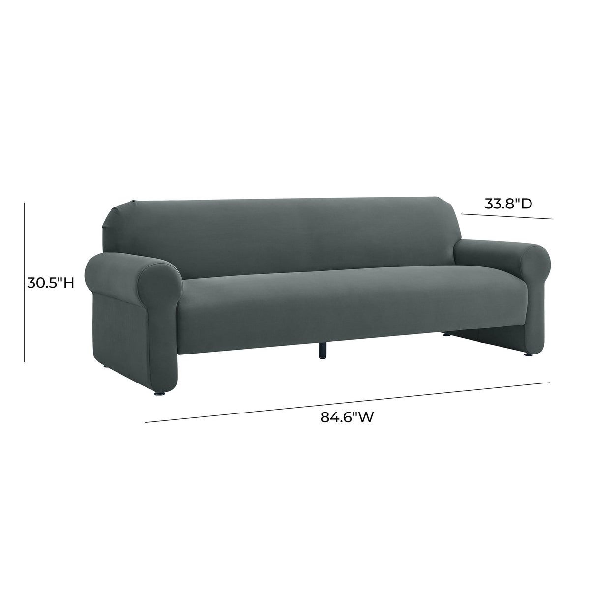 Keelee 84" Performance Velvet Sofa in Grey by TOV Furniture – photo 6 of 6