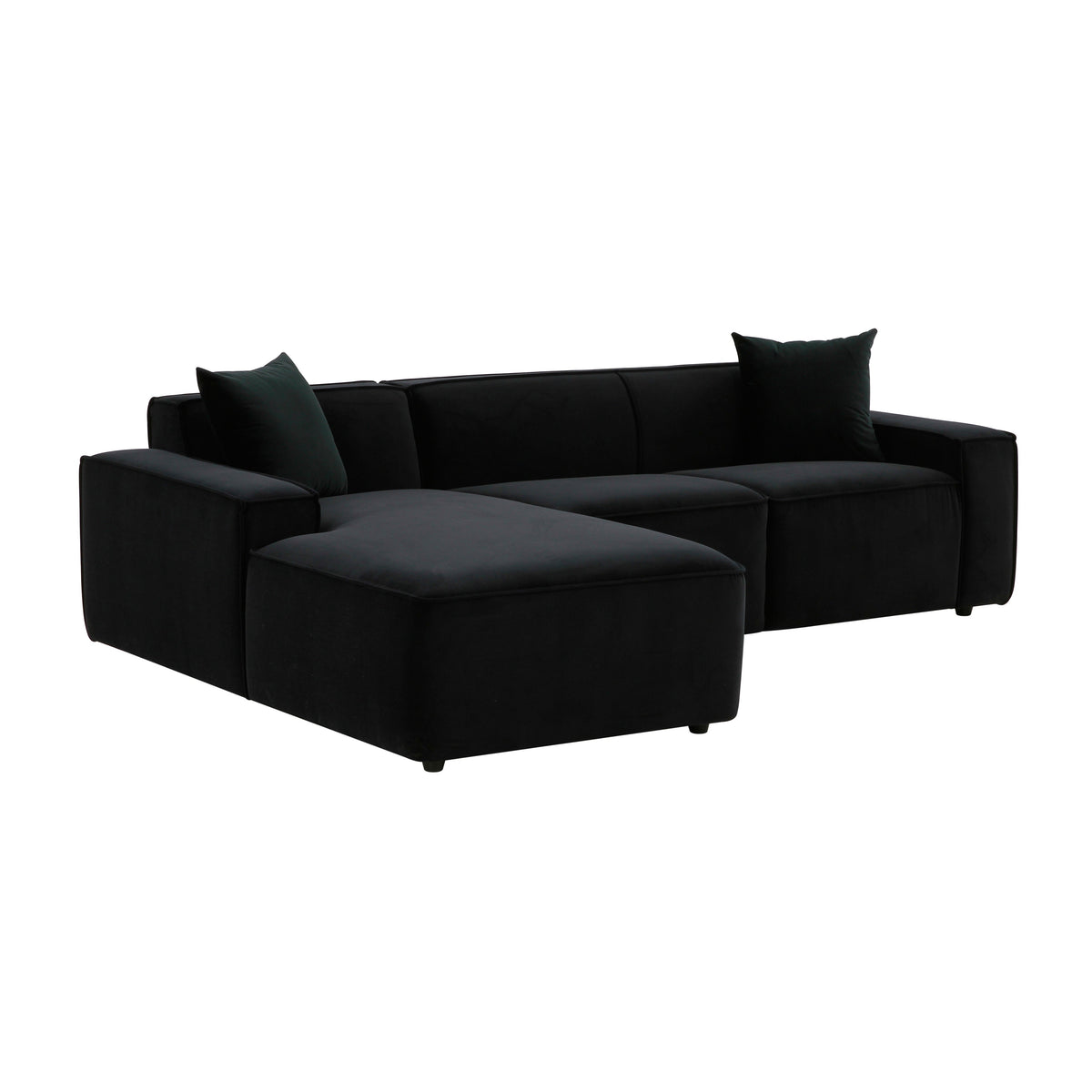 Olafur Black Performance Velvet Sectional - LAF by TOV Furniture – photo 1 of 7