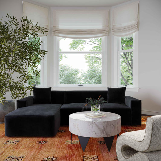 Olafur Black Performance Velvet Sectional - LAF by TOV Furniture – photo 2 of 7